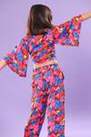Shop_Littlecheer_Multi Color Viscose Butterfly Print Crop Top And Pant Set _at_Aza_Fashions