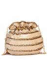 Shop_The Purple Sack_Gold Embroidery Bead Potli _at_Aza_Fashions