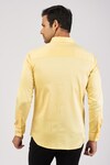 Shop_Sanjana reddy Designs_Yellow Stretchable Cotton Hand Embroidered Bunny Shirt _at_Aza_Fashions