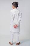 Shop_Tiber Taber_White Cotton Embroidery Heart Bundi And Pant Set _at_Aza_Fashions