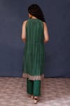 Shop_Chokhi Chorri_Green Kurta Malai Cotton Embroidered Hem Floral Cutwork Mona With Pant _at_Aza_Fashions