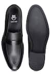 Shop_HATS OFF ACCESSORIES_Black Genuine Leather Round Toe Penny Loafers  _at_Aza_Fashions