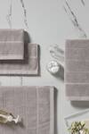 Shop_Houmn_Grey 100% Cotton Weaves Symmetry Geometric Towel Set _at_Aza_Fashions