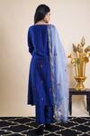 Shop_Bhusattva_Blue , Cotton, Organza Sequins, Zari, Beads, Floral Pattern Kurta Set _at_Aza_Fashions