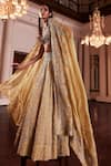 Shop Mrunalini Rao Yellow Satin, Organza, Silk Zari, Taara And Zardozi Work Bridal Lehenga Set at Aza Fashions Shop_Mrunalini Rao_Yellow Satin, Organza, Silk Zari, Taara And Zardozi Work Bridal Lehenga Set _at_Aza_Fashions
