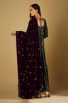 Shop_MONK & MEI BY SONIA ANAND_Green Velvet Woven Floral U Neck Reah Anarkali With Dupatta _at_Aza_Fashions