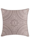 Shop_Khaabka_Grey Cotton Linen Embroidery Mirror Work Cushion Cover - Set Of 2 _at_Aza_Fashions