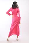 Shop_Itara_Pink Cotton Printed Zig Zag Wide Shirt Collar Top And Skirt Set _at_Aza_Fashions