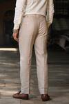 Shop_Raw & Rustic by Niti Bothra_Beige 40 Lea Solid Buttoned Hem Handcrafted Straight Pant _at_Aza_Fashions