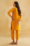 Shop_Taisha_Yellow Silk Sequins, Embroidery Bandeau Neck Thread Work Kurta And Pant Set _at_Aza_Fashions