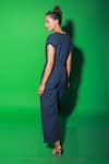 Shop_Echke_Blue Synthetic Solid Round Flared Jumpsuit _at_Aza_Fashions