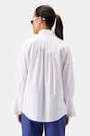 Shop_Genes Lecoanet Hemant_White Cotton Poplin Spread Collar Pleated Sleeve Shirt _at_Aza_Fashions