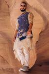 Shop_Sahil Kochhar_Gray Suede Embroidery Grey Applique Embellished Jacket _at_Aza_Fashions