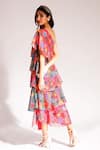 Shop_Nitya Bajaj_Multi Color Net Sequin Embroidered Ruffled Dress_at_Aza_Fashions