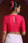 Shop Weaver Story Pink Silk Gota Patti, Sequins V-neck Embroidered Blouse at Aza Fashions Shop_Weaver Story_Pink Silk Gota Patti, Sequins V-neck Embroidered Blouse _at_Aza_Fashions