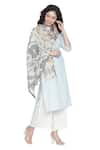 Shop_SHINGORA_Off White Woven Floral And Paisley Pattern Stole _at_Aza_Fashions