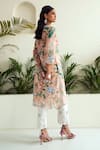 Shop_Sage Saga_Peach Lawn Cotton Printed Butterfly Cut-out Border Kurta Pant Set _at_Aza_Fashions