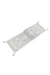 Shop_Amoliconcepts_Grey Polyester Embroidery Hand Table Runner_at_Aza_Fashions