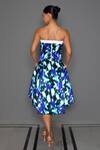Shop_Redefine_Blue Mashru Silk Phoenix High Low Reversible Skirt_at_Aza_Fashions