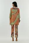 Shop_Aseem Kapoor_Green Natural Crepe Printed Ambi Round Mitra Kurta And Trouser Set _at_Aza_Fashions