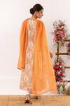 Shop_Rivaaj Clothing_Orange Nayab Mughal Pattern Anarkali Palazzo Set _at_Aza_Fashions