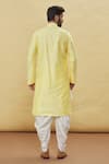 Shop_Arihant Rai Sinha_Yellow Silk Floral Kurta And Dhoti Pant Set _at_Aza_Fashions