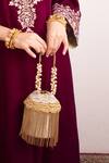 Shop_Forever Noor_Gold Embellished Bucket Bag _at_Aza_Fashions