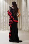 Shop_Archana Kochhar_Black Gown Italian Fabric Embroidered Fireburst Pattern One Cosmic Frill _at_Aza_Fashions