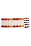 Shop_Amoliconcepts_Ivory 100% Cotton Embroidery Border Table Runner_at_Aza_Fashions