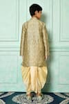 Shop_Arihant Rai Sinha_Brown Kurta  Jamawar Patterned And Dhoti Set _at_Aza_Fashions