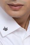 Shop_Cosa Nostraa_Black Flying Bird Carved Collar Tips_at_Aza_Fashions
