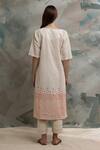 Shop_Banana Labs_Off White Cotton Printed Geometric Round Kurta Pant Set _at_Aza_Fashions