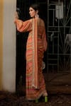 Paulmi and Harsh_Multi Color Saree Georgette Printed Striped Vintage Pre-draped Set  _Online_at_Aza_Fashions