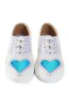 Shop_Sole House_White Pu Leather Unicorn Heart Embroidered Sneakers_at_Aza_Fashions