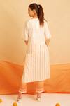 Shop_Banana Labs_White Cotton Round Neck Love Striped Print Kurta And Pant Set _at_Aza_Fashions