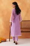 Shop_Shipraa Grover_Purple Mul Cotton Embroidered Resham Round Luna Kurta And Pant Set _at_Aza_Fashions