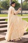 Shop_Soniya G_Ivory Handloom Cotton Tassels Round Neck Embroidered Yoke Anarkali With Dupatta _at_Aza_Fashions