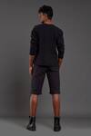 Shop_Mati_Black 100% Cotton Hand Woven T-shirt Shorts Set _at_Aza_Fashions