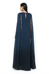Shop_Rohit Gandhi + Rahul Khanna_Blue Viscose Stern Ombre Gown_at_Aza_Fashions