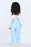 Shop_The little celebs_Blue Cotton Plain Suspender Pant Set _at_Aza_Fashions