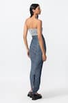 Shop_Saaksha & Kinni_Blue Denim Plain Micro Pleated Skirt _at_Aza_Fashions