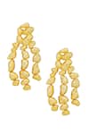 Shop Zariin Gold Plated Nuggets Statement Dangler Earrings at Aza Fashions Shop_Zariin_Gold Plated Nuggets Statement Dangler Earrings _at_Aza_Fashions