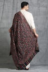 Shop_DUSALA_Black Handwoven Kani Design Cashmere Fine Wool Stole _at_Aza_Fashions