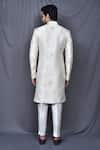 Shop_Arihant Rai Sinha_Cream Sherwani Silk Blend Based Jacquard Asymmetric Set _at_Aza_Fashions