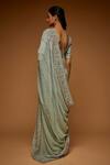 Shop_Neeta Lulla_Green Georgette Sequins, Cut Work Anahita Embroidered Saree With Blouse _at_Aza_Fashions
