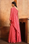 Shop Aneesh Agarwaal Red Crepe Embroidery, Metallic Thread Printed Kaftan Top And Sharara Set at Aza Fashions Shop_Aneesh Agarwaal_Red Crepe Embroidery, Metallic Thread Printed Kaftan Top And Sharara Set _at_Aza_Fashions