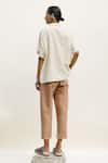 Shop_Urvashi Kaur_Off White Cotton Collared Cyprus Textured Shirt _at_Aza_Fashions