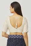 Shop_Nazaakat by Samara Singh_Off White Georgette Embroidered Sequin V Neck Work Blouse_at_Aza_Fashions