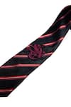 Shop_S&N by Shantnu Nikhil_Blue Embroidered Silk Striped And Crest Pattern Tie _at_Aza_Fashions