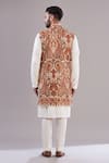 Shop_Kasbah_Multi Color Georgette, Cotton Embroidery Floral Kalamkari Work Long Open Shrug _at_Aza_Fashions
